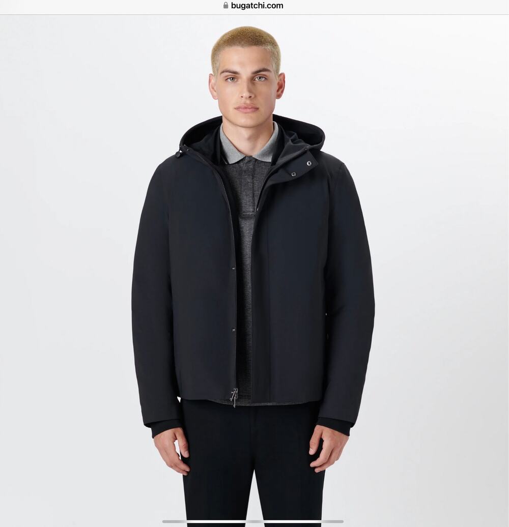 New w/Tags Bugatchi 3 in 1 Jacket w/ Hood Caviar Black  Navy Size XL MSRP $475